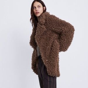 Zara Brown Teddy Jacket